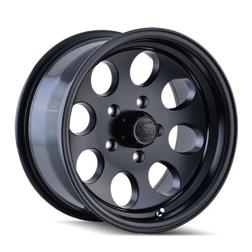 Front view of Ion Alloy 171 Matte Black Wheels, Ion Alloy 171 Matte Black Wheels in white background