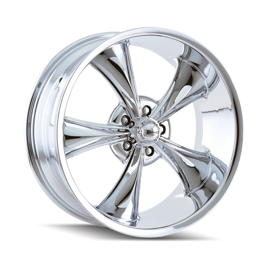 Front view of Ridler 695 Chrome Wheels, Ridler 695 Chrome Wheels in white background