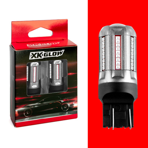 XKGLOW 7440/7443 LED Auto Bulbs inside of its packaging, Close-up of XKGLOW 7440/7443 LED Auto Bulbs, XKGLOW 7440/7443 LED Auto Bulbs in white background, Results of using XKGLOW 7440/7443 LED Auto Bulbs