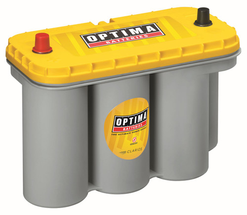 OPTIMA YELLOWTOP® D31A Deep Cycle Battery, 900 CCA, 155-minute reserve capacity, 12V, SAE terminal, maintenance-free and vibration-resistant.