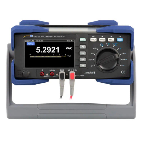 Front view of PCE Instruments Digital Multimeter, Back view of PCE Instruments Digital Multimeter, PCE Instruments Digital Multimeter in use, Complete set of PCE Instruments Digital Multimeter
