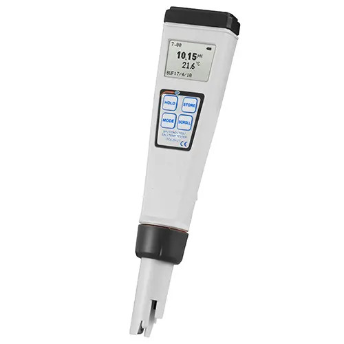 PCE Instruments Portable Conductivity Meter PCEPH25 in white background, Display of PCE Instruments Portable Conductivity Meter PCEPH25, Close-up of PCE Instruments Portable Conductivity Meter PCEPH25, Complete Set of PCE Instruments Portable Conductivity Meter PCEPH25, Front view of PCE Instruments Portable Conductivity Meter PCEPH25