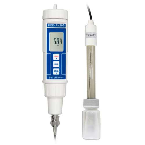 Front view of PCE Instruments Digital Environmental pH Meter, Close-up of PCE Instruments Digital Environmental pH Meter, PCE Instruments Digital Environmental pH Meter Complete Set