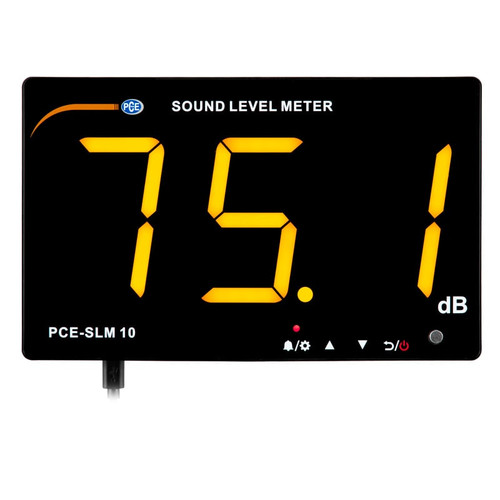 Front view of PCE Instruments Sound Sensor, Back view of PCE Instruments Sound Sensor, PCE Instruments Sound Sensor being used, PCE Instruments Sound Sensor Scale, Complete set of PCE Instruments Sound Sensor