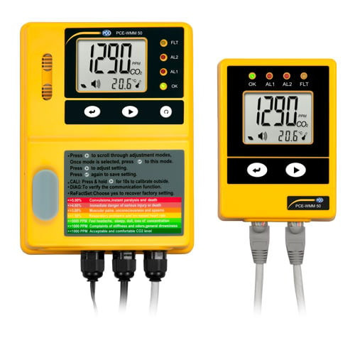 Front view of PCE Instruments Carbon Dioxide Meter PCEWMM50, Complete Set of PCE Instruments Carbon Dioxide Meter PCEWMM50
