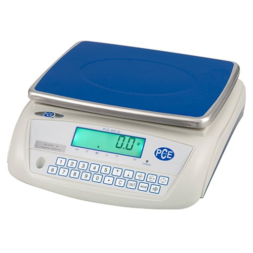 PCE Instruments Portable Industrial Bench Scale PCEWS30 in white background, Display of PCE Instruments Portable Industrial Bench Scale PCEWS30, PCE Instruments Portable Industrial Bench Scale PCEWS30 in use