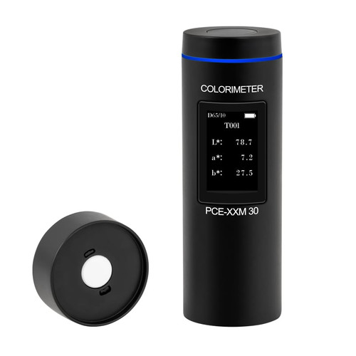 PCE Instruments Bluetooth Colorimeter in White Background, PCE Instruments Bluetooth Colorimeter Detailed View, PCE Instruments Bluetooth Colorimeter Sensor, PCE Instruments Bluetooth Colorimeter Sample Reading, PCE Instruments Bluetooth Colorimeter Application