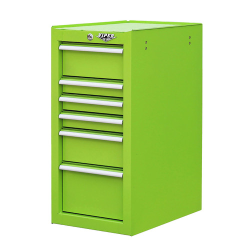 Viper Tool Storage Lime Green 16" 6-Drawer Side Cabinet (V1606SCLG) by JB Tools