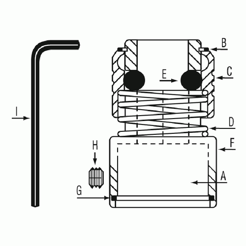Grey Pneumatic Threaded Insert (Black) Chisel Repair Part (CH1000-2)