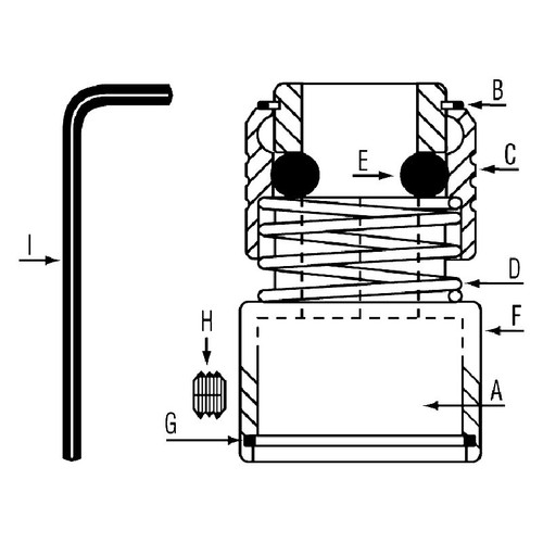 Grey Pneumatic Threaded Insert Cp For Ch8001 0.498 Quick Change Chisel Retainer (CH8000-1)