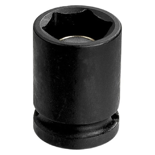Grey Pneumatic 1/2" Drive 18 Mm 6-Point Standard Magnetic Impact Socket (2018MG)