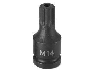 Grey Pneumatic M8 Triple Square Tamper-Proof Impact Plug Socket 1/2" Drive (2108ST)