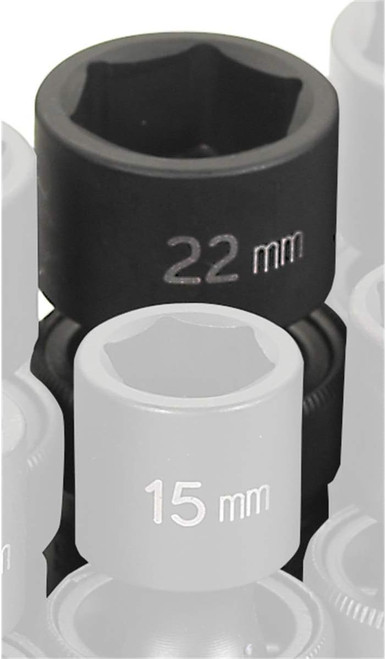Grey Pneumatic 1/2" Drive x 22mm Standard Universal Socket (2022UM)
