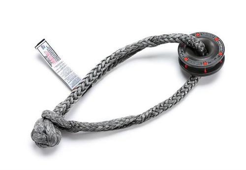 The Factor 55 Rope Retention Pulley XTV + Soft Shackle Combo (00265) is designed for UTV/ATV powersport vehicles using synthetic ropes. This lightweight friction pulley increases pulling power, redirects winch lines, and prevents rope escape with patented rubber retention fingers. Includes a 10" Standard Duty Soft Shackle for reliable performance. Teflon-treated surfaces enhance heat dissipation and smooth operation, while the oversized hole radius minimizes wear on the soft shackle. Compact and efficient, this combo is ideal for demanding winching applications. Package dimensions: 6.64" x 4.32" x 3.30".