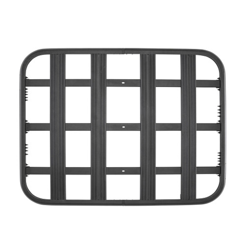 A black metal rack with holes, designed as the Smittybilt Defender Platform Roof Rack, measuring 60 x 45 x 2 inches.
