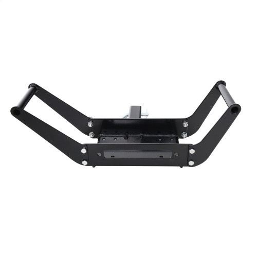 Vehicle black metal bracket, ideal for Smittybilt Winch Cradle 2" receiver, designed for winches ranging from 8K to 12K.