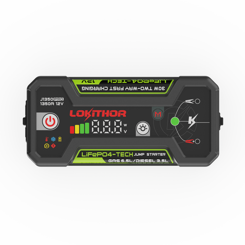 Lokithor 12V 1350A LiFePO₄ Jump Starter With ConnectMax (J1350 PRO) – 1350A LiFePO₄ jump starter with ConnectMax for durability.