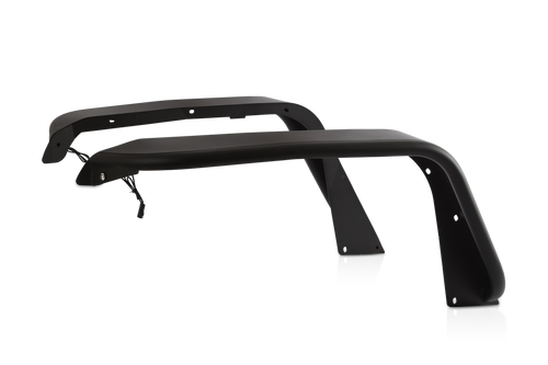 Black Attica 4x4 ATTJL01H107-BX-F Terra Series Front Fender Flares for 2018-2024 Jeep Wrangler JL / 2019-2024 Jeep Gladiator JT.