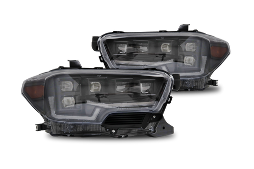 Black Attica 4x4 CHATT0682-BC-SQ Rogue LED Projector Headlights for 2016-2023 Toyota Tacoma.