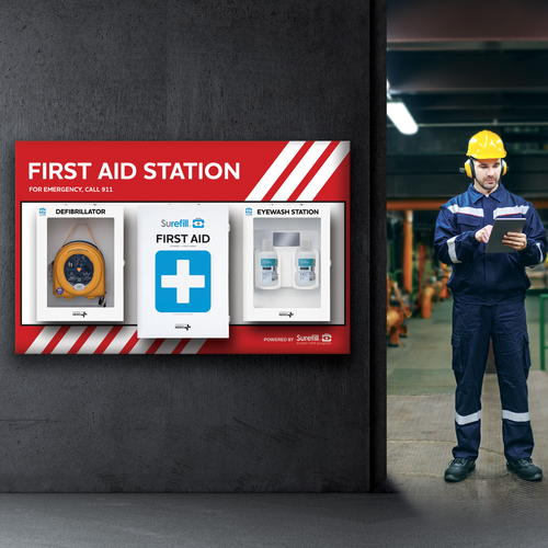 Surefill First Aid Station - First Aid Eyewash AED 450P (SFFASP3)