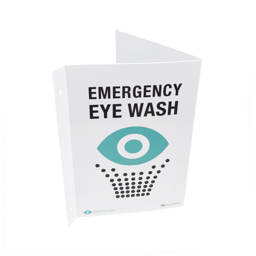 Surefill Neutraflush Eyewash Station 2 View Wall Sign (NFSWS01) by JB Tools