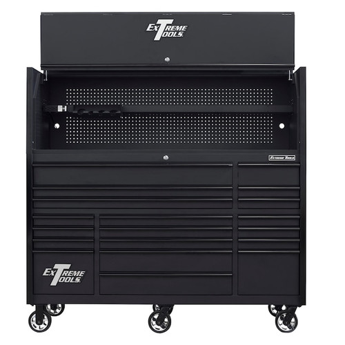 Extreme Tools 72-Inches W X 68.5-Inches H 19 Ball-Bearing Steel Tool Chest Combo ( Black ) (RX7220HRMK)