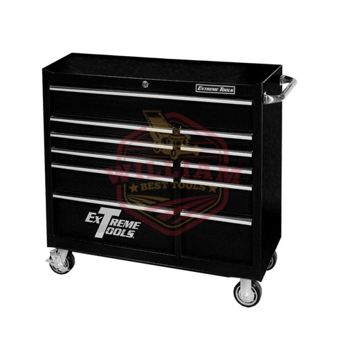 Extreme Tools 41 In. 11-Drawer 24 In. Deep Roller Cabinet With Self-Latching Drawers, Textured Black (PWS4124TXBK)