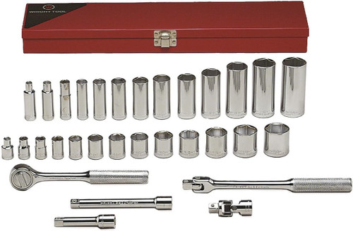 Wright Tool 3/8" Drive, 6 Point Standard And Deep Socket Set (31-Piece) (339)