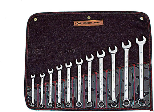Wright Tool Full Polish 12 Point Combination Wrench Set 3/8" - 1" (11-Piece),Silver (911)
