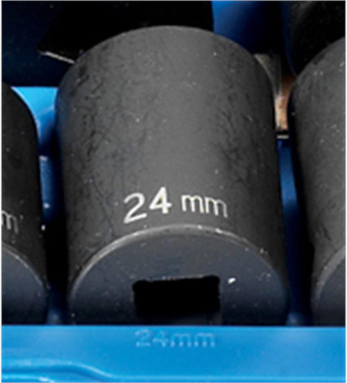 Grey Pneumatic 1/2" Drive x 24mm Standard - 12 Point Socket (2124M)