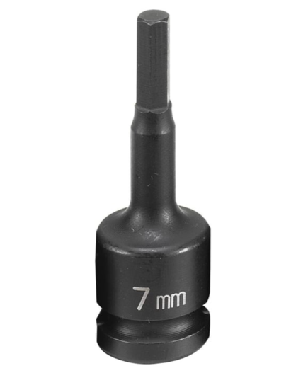 Grey Pneumatic 1/2" Drive x 7mm Hex Driver Socket (2907M)