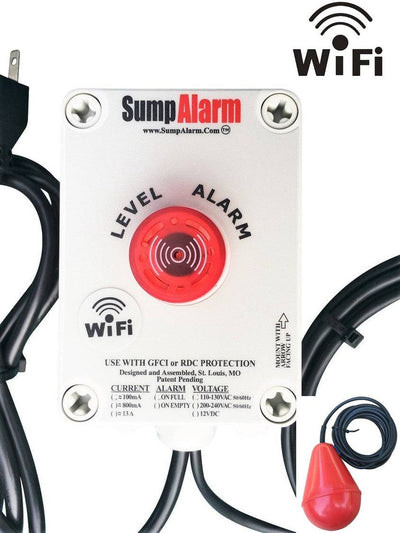 Sump Alarm WiFi 20' SludgeBoss High Water Alarm (SA-120V-1L-20SB-WIFI) by JB Tools