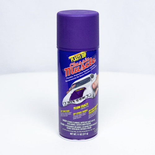 Classic Muscle Car Plum Crazy Plasti Dip spray, 11oz, can add a vibrant finish to vehicles and projects.
