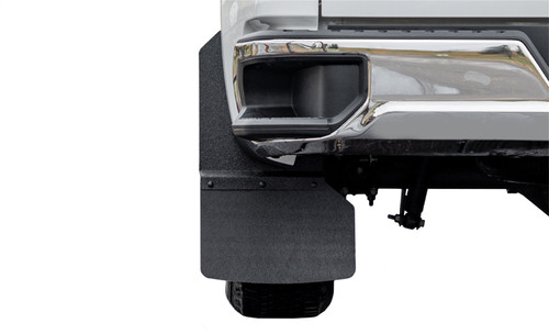 The Access E300004109 ROCKSTAR Hybrid Splash Guard Mud Flaps offer universal fitment, rugged composite rubber, and rear protection for dually trucks. Easy to install with brackets, trim plates, and made in the USA.