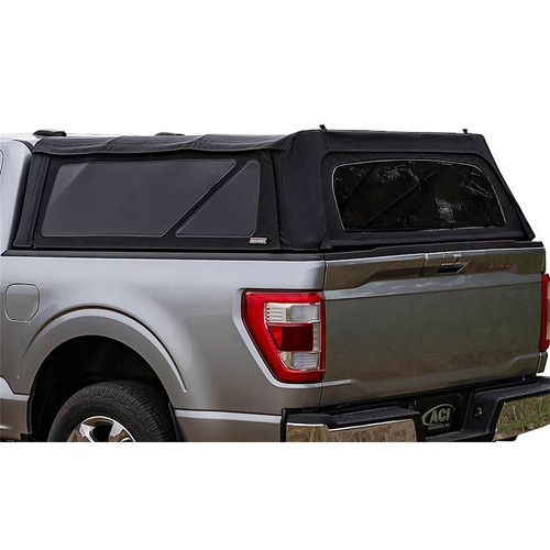 The Access J1010059 Outlander Soft Truck Topper offers flexible, full-bed protection with a vinyl-coated, waterproof canvas and quick-release aluminum bows. Built for 6.8 ft truck beds, it includes removable tinted windows, a roll-up rear window, and secure weather seals. This soft truck cap is ideal for Ford F-250/F-350 owners seeking a folding topper that transitions easily between covered and open cargo modes, all while staying highway-safe. It's a reliable, UV-protected option for maximizing truck bed utility in all weather conditions.