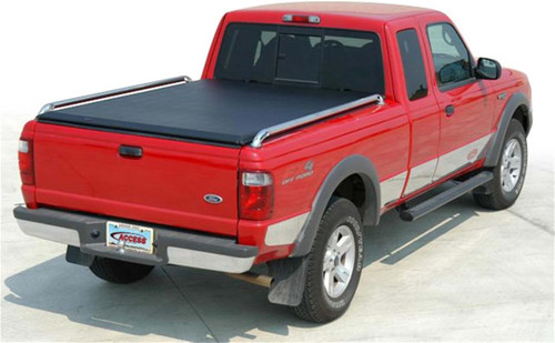 The Access 11109 Original Roll-Up Tonneau Cover by Agri-Cover is designed to provide premium protection for your truck bed, keeping it safe from water, snow, and dust. Made from durable vinyl with a painted finish, this roll-up cover features an easy-to-use twist-dial release system and dual side latching for secure locking. A built-in tension adjuster allows convenient fine-tuning of cover tension. Its simple installation and limited lifetime warranty ensure long-lasting reliability and value.