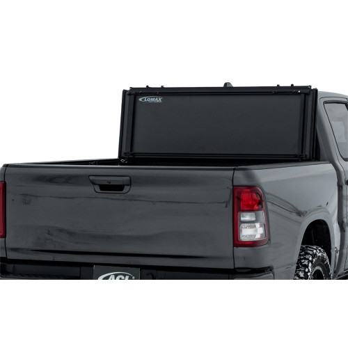 The Access G5050129 LOMAX Tri Fold Hard Tonneau Cover fits 2024–2025 Toyota Tacoma 6ft beds with deck rails. It features a carbon fiber finish, ultra-low profile, and vertical open position with RIGIDLINK™ Locking for full bed access and cargo security.