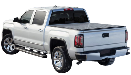 The Access B0050129 LOMAX Professional Series Hard Folding Tonneau Cover fits 2024–2025 Toyota Tacoma trucks. It offers a sleek, low-profile look, holds up to 500 lbs, resists weather, and installs easily. Made in the USA with a 3-year warranty.