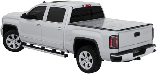 The Access B0050059 LOMAX Professional Series Hard Folding Tonneau Cover is a durable, low-profile cover designed for truck beds. Featuring a heavy-duty aluminum frame with diamond-plate panels, it offers a 500 lbs. load capacity and a weather-tight seal for cargo protection. Easy to install with TIGHT BITE clamps and tool-free removal, this cover is perfect for those seeking reliable, secure, and stylish truck bed protection. Backed by a 3-year limited warranty, it's made in the USA and designed to withstand the elements.