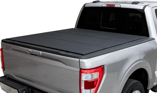 The Access B4010029 Lomax Hard Tonneau Cover is designed to offer sleek, low-profile style and maximum security for your truck bed. Made from durable aluminum with a black diamond finish, it provides full truck bed access and requires no drilling for installation. This hard folding cover is engineered to shed water effectively and is backed by a 3-year warranty. Perfect for truck owners seeking superior protection and ease of use.