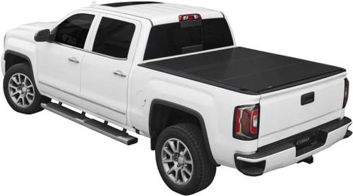The Access B1020019 LOMAX Hard Folding Tonneau Cover is engineered for strength and style, offering full truck bed access with a sleek, low-profile design. Made from durable aluminum with a matte black finish, this hard folding cover provides top-notch security and weather protection for your cargo. It’s easy to install and remove, with no drilling required, making it perfect for your truck. Enjoy reliable performance and peace of mind with the 3-year warranty. Ideal for models with a cargo channel system and no tailgate step.
