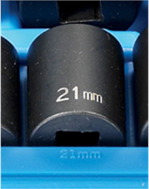 Grey Pneumatic 1/2" Drive x 21mm Standard - 12 Point Socket (2121M)