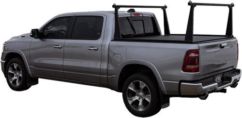 The Access F1020122 Adarac Bed Racks is a rust-resistant steel cargo rack that fits 6' 8" beds and mounts into stake pocket holes—no drilling required. It supports up to 500 lbs and works with most roll-up tonneau covers. Includes side rails, uprights, and 62" crossbars. Ideal for hauling ladders, kayaks, and gear.