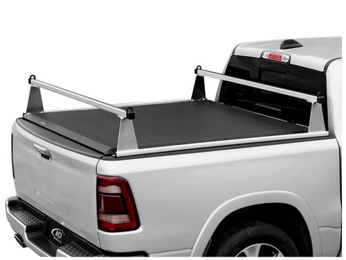 The Access F4050061 Adarac Aluminum M-Series Bed Racks fits 2022–2024 Toyota Tundra 5' 6" beds. This bolt-on aluminum truck rack supports 500 lbs, offers mid-height uprights, utility rails, and works with most roll-up tonneau covers. No drilling required.