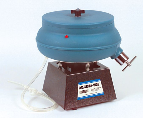 The Raytech Adjusta-Vibe 25SS Vibratory Tumblers 23019R is designed for heavy-duty use, ideal for deburring, polishing, and descaling with steel or stainless steel media. This 14-inch tumbler features a 0.22 cu ft capacity, adjustable amplitude, and a discharge port for easy unloading. With a noise level of 82db, it’s perfect for processing metal and plastic parts. Available in 115V (Domestic) and 230V (International), it offers a 50 lbs media capacity and includes a drain for convenience.