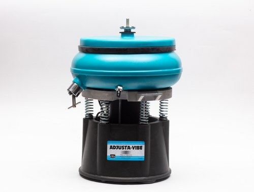 The Raytech Adjusta-Vibe 40SS Vibratory Tumblers 23027R is built for heavy-duty polishing and deburring with steel media. Its 17" bowl, discharge port, and adjustable amplitude make it ideal for finishing metal and plastic parts efficiently.