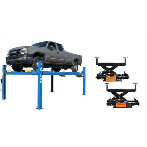 Atlas Automotive Equipment 12,000 Lb 4-Post Lift + Rj6 Rolling Jacks Combo (ATTD-412-COMBO-FPD)