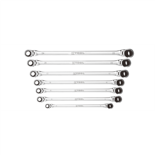 K Tool 7 Pc Double Box Spline Reversible Ratchet Set Metric (DBM10DBM4)