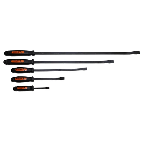 Wilde Tool HPB7/DB 7-Piece Hard Cap Handle Pry Bar Set With Steel Rack – USA Made