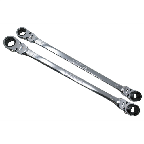 K Tool Reversible Ratchet Wrench Set, 2-Pack, 90T, Flex Head (XDDBM4)